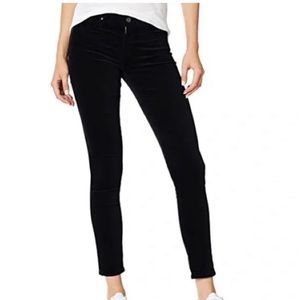 AG The Legging Velvet Super Skinny Black Jeans 25R
